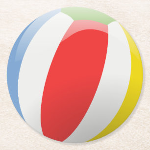 Rond Dessous de verre en papier à balles de plage