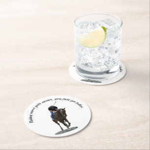 Rond Dessous de verre en papier à cheval à cheval à che