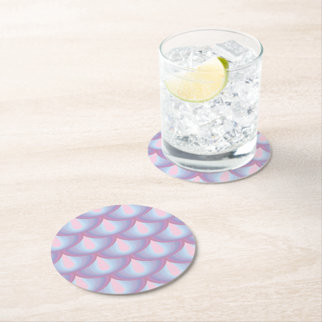 Rond Dessous de verre en papier à échelles Moonstone (En situation)