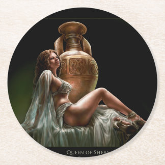 Rond Dessous de verre en papier avec la reine de Sheba 