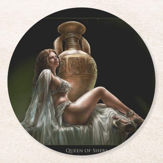 Rond Dessous de verre en papier avec la reine de Sheba  (Devant)