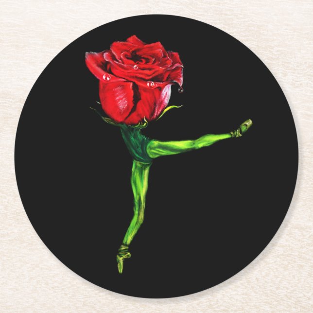 Rond Dessous de verre en papier Ballerine Rose (Devant)