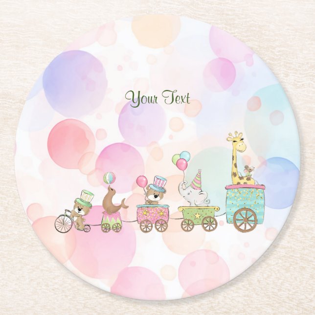 Rond Dessous de verre en papier Circus Animaux (Devant)