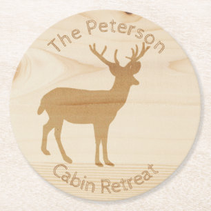 Rond Dessous de verre en papier de cerf de bois