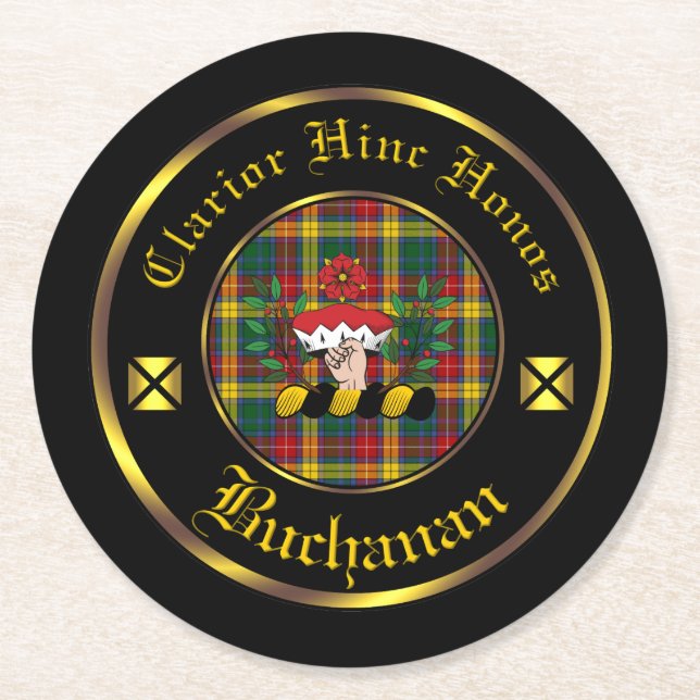 Rond Dessous de verre en papier de clan Buchanan (Devant)