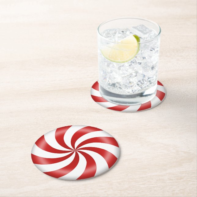 Rond Dessous de verre en papier de menthe poivrée (En situation)