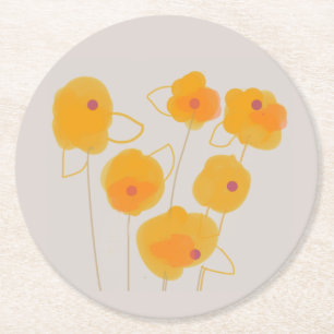 Rond Dessous de verre en papier design de bouquet Zinni