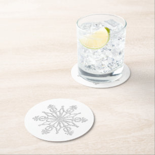 Rond Dessous de verre en papier flocon de neige