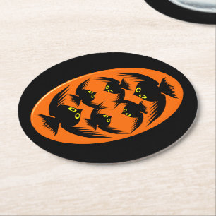 Rond Dessous de verre en papier Halloween Crows