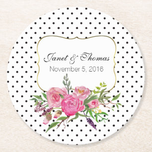 Rond Dessous de verre en papier Mariage pour pivoines e