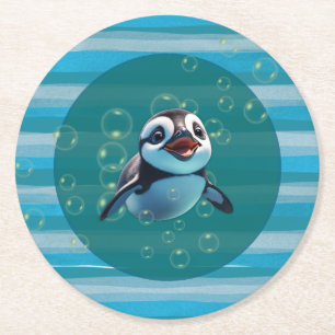 Rond Dessous de verre en papier pingouin pour bébé
