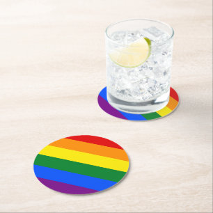 Rond Dessous de verre en papier Rainbow Pride