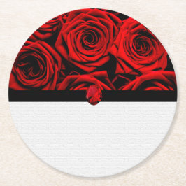 Rond Dessous de verre en papier Roses rouges