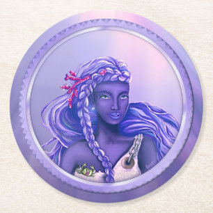 Rond Dessous de verre en papier sirène violet