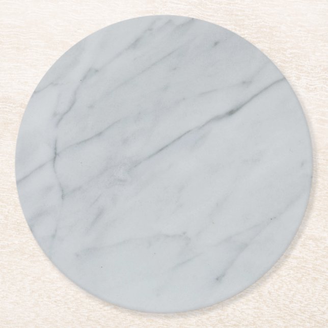 Rond Dessous de verre en pierre Marbre blanc (Devant)