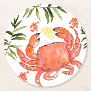 Rond Dessous de verre floraux de fruits de mer