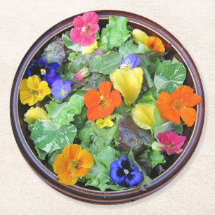 Rond Dessous de verre Flower Salad Party