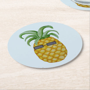 Rond Dessous de verre frais tropicaux hawaïens d'anana