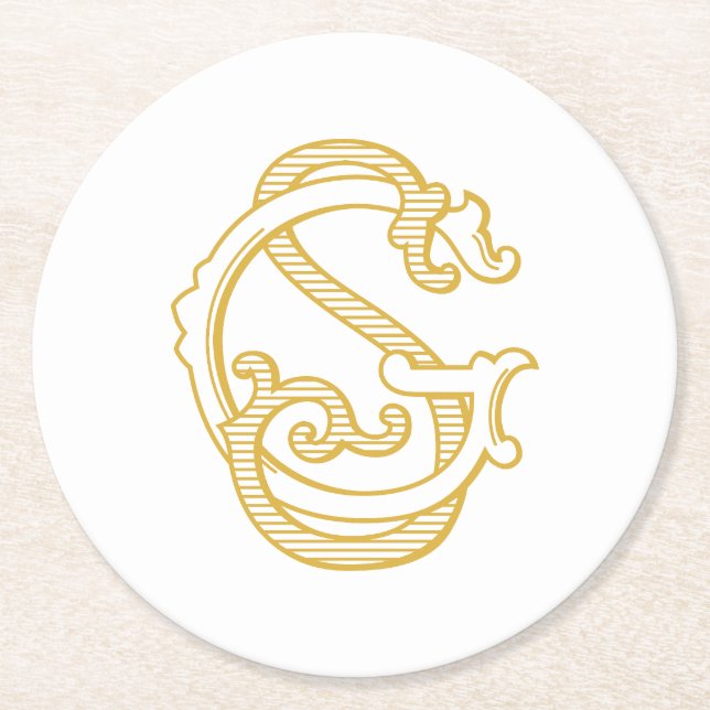 Rond DESSOUS DE VERRE GS Monogrammes ou SG Monogrammes (Devant)