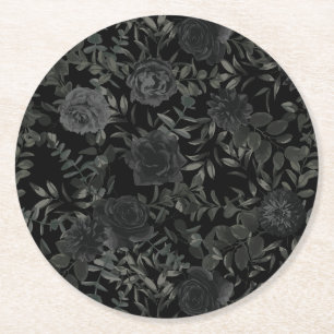 Rond Dessous de verre Mariages gothiques Roses blancs e