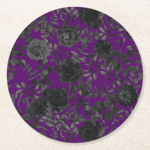 Rond Dessous de verre Mariages gothiques Roses violets