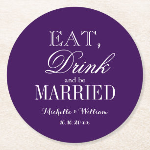 Rond Dessous de verre mariages ronds royaux violets per