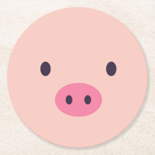 Rond Dessous de verre mignons de tasse de porc