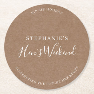 Rond Dessous de verre minimalistes Rustic Hen's Weekend