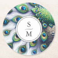 Dessous de verre Monogramme Plumes de paon