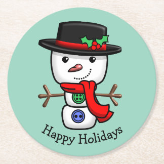 Rond Dessous de verre Noël Jolly Snowman