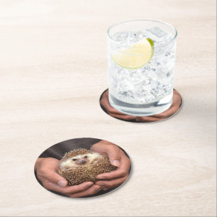 Rond Dessous de verre or Rose de Hérisson mignon Faux