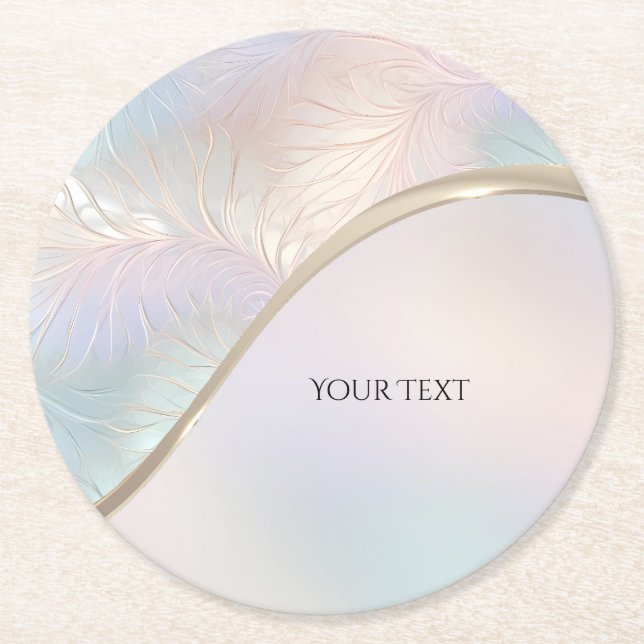 Rond Dessous de verre papier Abstrait moderne Iridescen (Devant)