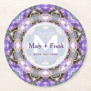 Rond Dessous de verre papier CircleofLight Purple+Blanc