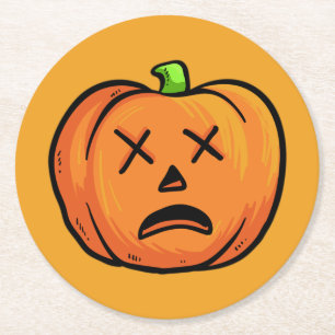 Rond Dessous de verre papier Citrouille Halloween 9
