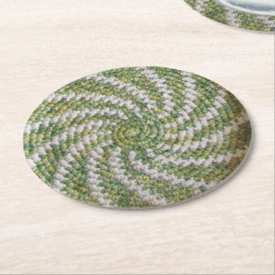 Rond Dessous de verre papier - Crochet blanc spirale su