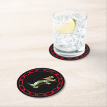 Dessous de verre papier - Dragon et Chaîne rouge
