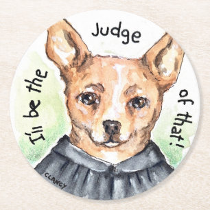 Rond Dessous de verre papier du juge Dog