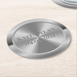 Rond Dessous de verre papier en argent gravé sur mesure