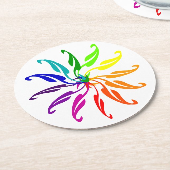 Rond Dessous de verre papier - Feuilles de roulette cou (Incliné)