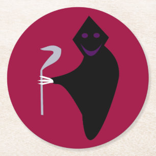 Rond Dessous de verre papier Halloween faucheuse