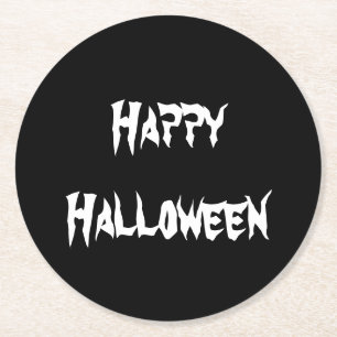 Rond Dessous de verre papier Halloween noir et blanc