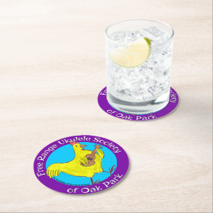 Rond Dessous de verre papier libre Ukulele Society