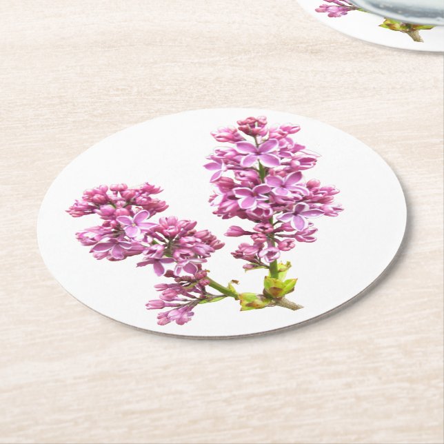 Rond Dessous de verre papier - Lilac Blossoms (Incliné)