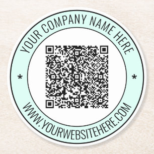 Rond Dessous de verre papier personnalisé QR Code et te
