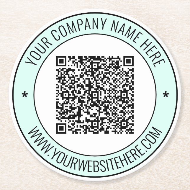 Rond Dessous de verre papier personnalisé QR Code et te (Devant)