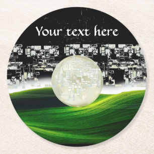 Rond Dessous de verre papier SOLEIL SUR LUNE