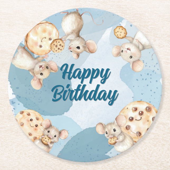 Rond Dessous de verre papier souris et biscuits (Devant)