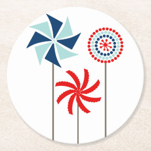 Rond Dessous de verre Patriotique 4 juillet Pinwheel