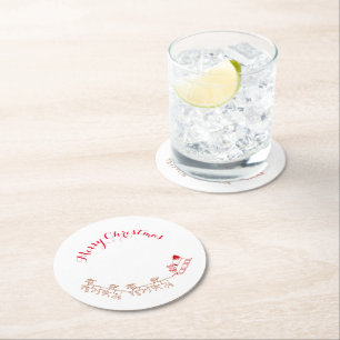 Rond Dessous de verre - Père Noël et Sa Sleigh
