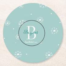 Dessous de verre turquoises Monogram Snowflake